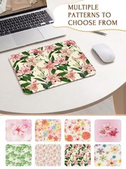 Seorsok Cute Aesthetic Lily Flowers Mouse Mat,Premium Textured Small, Beige01