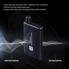 16-300Ω Mini HiFi Headphone Amplifier Portable Earphone AMP w/ 3.5mm Audio Cable