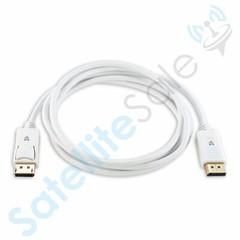 SatelliteSale DisplayPort DP Cable Male to Male 4K/30Hz 8.64Gbps PVC White Cord