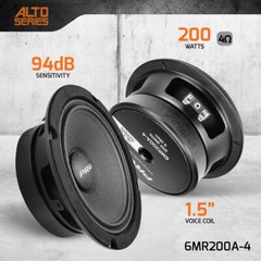 PRV 6.5″ Midrange Shallow Speaker 6MR200A-4 Slim Pro Car Audio 400W 4 Ohm – PAIR