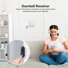 Smart 1080P Video Doorbell Camera with Doorbell Receiver, Live View, AI Human De