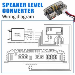 12V Car Stereo Speaker Output to RCA Output Adapter Speaker Level Converter N