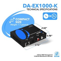 OREI Digital audio over CAT5/6 Extender up to 1000 Feet(DA-EX1000-K)