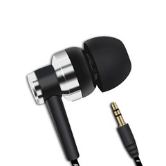 Black In-Ear Earbuds Stereo Tangle Free Braided Cable Cord Quality Sound Bass
