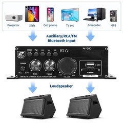 12V 800W Bluetooth HiFi Power Amplifier Mini Audio Digital Stereo FM AMP Remote