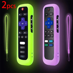 3P Silicone Remote Control Cover For Roku Glow-In-The-Dark TV Remote Holder Case