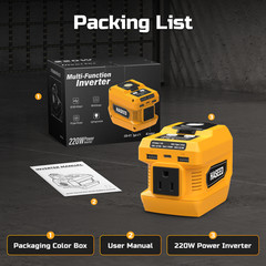 220W Power Inverter for Dewalt 20V Max Battery AC 110V Outlet Portable Camping