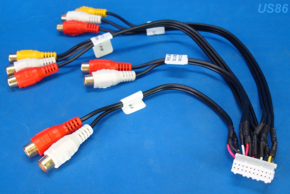 UNIVERSAL 20-PIN AUX AUDIO VIDEO INPUT OUTPUT RCA PLUG AV cut to fit