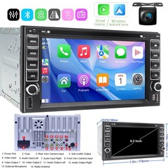 6.2″ Double Din Android Car DVD CD Stereo Bluetooth Wireless CarPlay GPS SWC AM