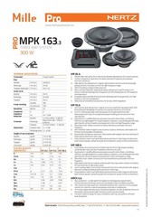 Hertz MPK 163.3 Mille Pro 6.5″ (16,5 CM) 3-Way Component Car Speaker Set – Pair