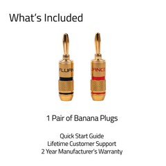 Fluance Banana Plug, 24K Gold-plated, 16 to 12 AWG speaker wire for Hi-Fi setup