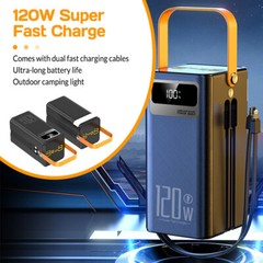 Power Bank 70000mAh 120W Charging Portable External Battery Backup For Phones
