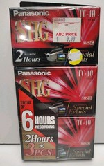 Panasonic VHS-C TC-40 SHG 2 Hours-New Sealed 3 Pack Lot 6 Hours 3 Tapes EXC