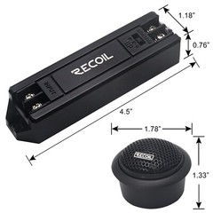 Recoil RET1 Echo Series 1-Inch Car Audio Component Neodymium Silk Dome Tweeters