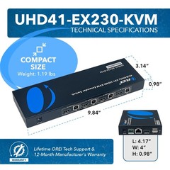 OREI 4×1 KVM 4K HDMI Over Ethernet Extender Switcher Balun Over CAT6/7 Cable …