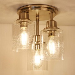 Semi Flush Mount Ceiling Light, 3-Light 9.5″ x 13″ (24cm x 33.8cm), Silver 1