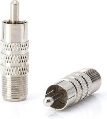 F-Type Female to RCA Male Connector Plug Jack Coaxial Cable TV Adapter RF Lot
