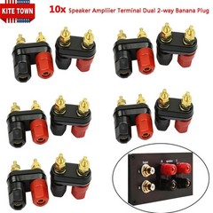 10x Speaker Amplifier Terminal Binding Post Dual 2-way Female Banana Plug Jack