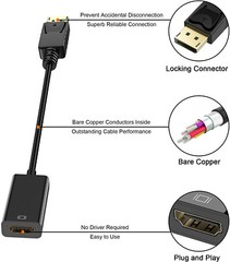 Display Port to HDMI Male Female Adapter Converter Cable DisplayPort DP to HDMI