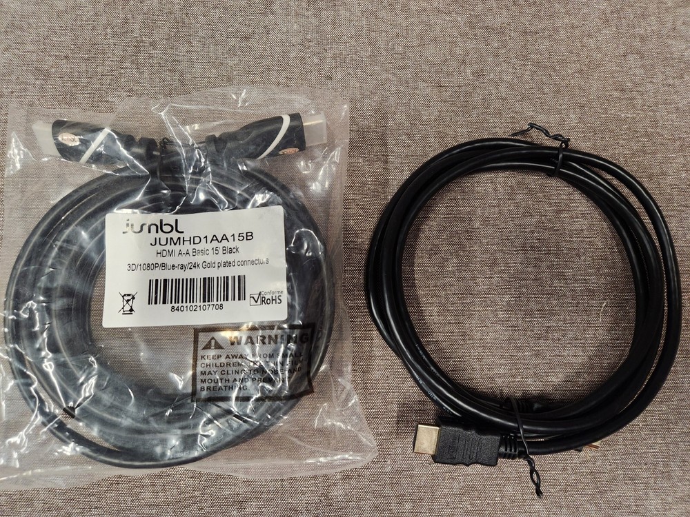 2 New HDMI Cables 15′ and 6′ 15′ has 24k Gold Plated Connections