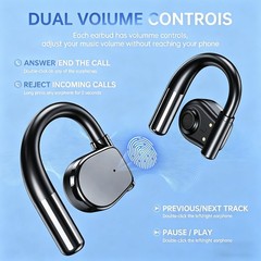 APE-BSW Open-Ear Wireless Earbuds with an earhook One Size Fits All, Black