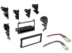 Single Din Car Radio Stereo Dash Kit Harness Combo for 1980-2004 Toyota