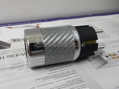 1Set AC Pure copper Platinum rhodium Power Plug Connector EU IEC Female Carbon