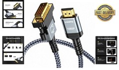 Durable Bi-Directional HDMI to DVI Cable 3FT – 24K Gold-Plated for Clear Signals