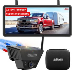 AUTO-VOX Solar5B RV Magnetic Backup Camera Loop Recording 7.2″ DVR 1080P Monitor