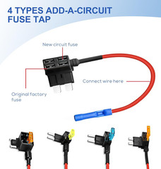 12 Pack 4 Types Fuse Tap Automotive 12V，Car Add-A-Circuit ，Standard Mini Micro2