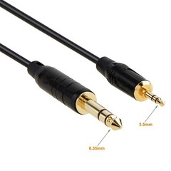 5ft 6.35mm 1/4″ to 3.5mm 1/8″ Mono Male TS Stereo Audio Adapter Conversion Cable