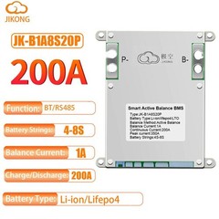 JK Smart BMS 4S-8S 200A Li-ion LiFePo4 Battery BMS w/1A Active Balanced BT lot