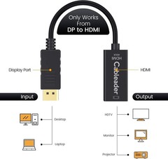 DP Displayport Male to HDMI Female Cable Converter Adapter for PC Laptop Desktop