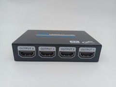 1×4 HDMI Splitter 4K UHD 30Hz Multi‑Display Mirror Hub 4 Outputs&Micro-USB Power