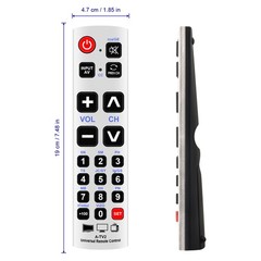 Big Button Universal Remote Control A-TV2 URC-1234ALB for Almost All Brand TVs