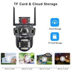 2PCS Camara De Seguridad 4K Wifi Inalambricas Para Exterior Con Vision Nocturna
