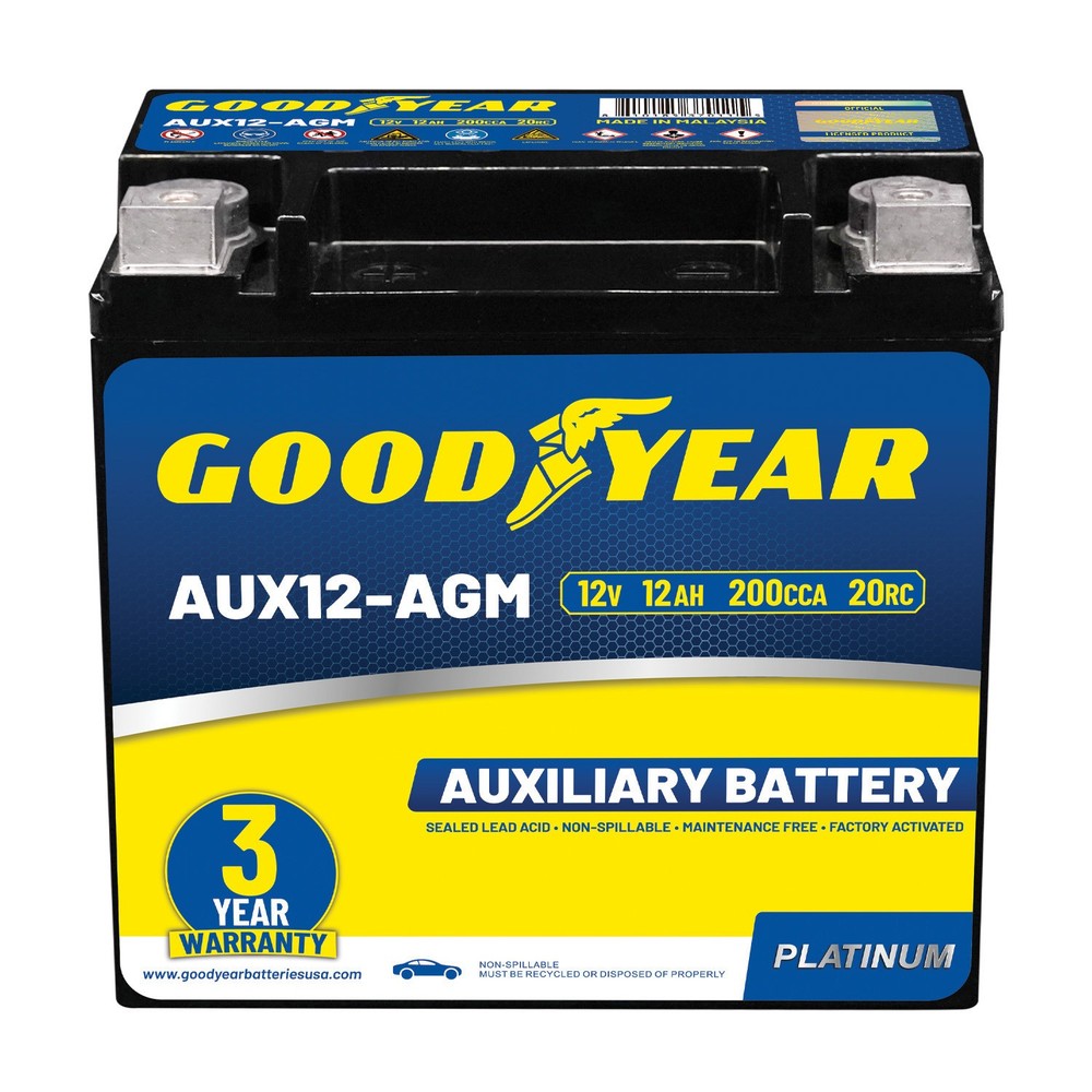 Goodyear Group 401 12V 12 AH, 20RC, 200 CCA Platinum AGM Auxiliary Battery