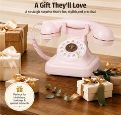 Bluetooth Retro Home Phone Speakerphone Black White Pink Hands-Free