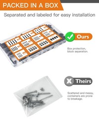 Universal TV Mounting Hardware Screw Kit Set with Box – M4 M5 One Size, Black