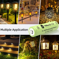 AA 900mAh Rechargeable Batteries 1.2V NiMH 8 Pack Solar Light Battery