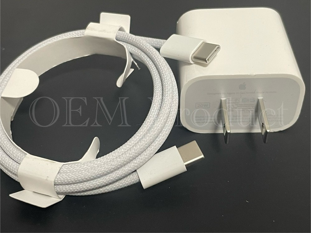 Original Apple iPhone 15 / 16 20W Wall Adapter Charger & C to C Cable GENUINE