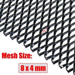 47 x 15.7 inches Car Grill Mesh Sheet, Black Painted Aluminum Alloy Multi-fun…