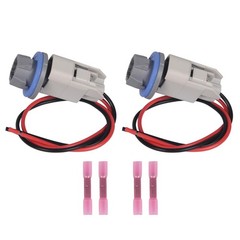 Rear License Plate Light Lamp Bulb Socket Connector Wiring Pigtail Harness 2 Set