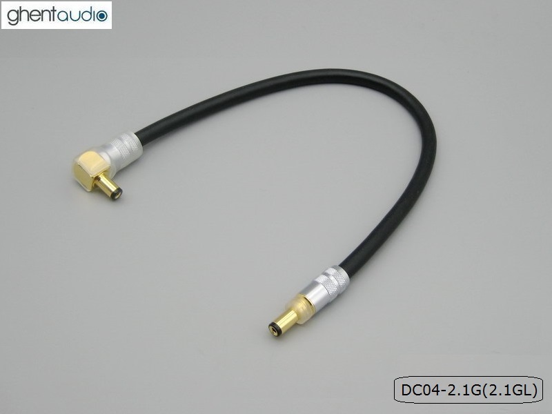 DC04-1(0.5m/1.5ft)— Oyaide DC-2.1G to DC-2.1GL Right-Angle Canare 4S6 DC Cable