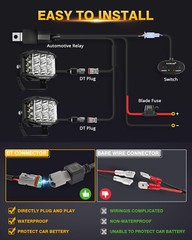 Auxbeam V-max 4″ LED Pods Work Lights Bar Cube Driving Lamp + Black Amber Covers