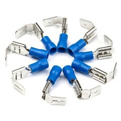 10-100PCS Blue Vinyl Insulated Piggy Back Wire Crimp Connectors Spade Terminals