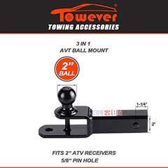 84209 2 inches ATV Receiver Hitch 3 in 1 Ball Mount with 2 inches Ball