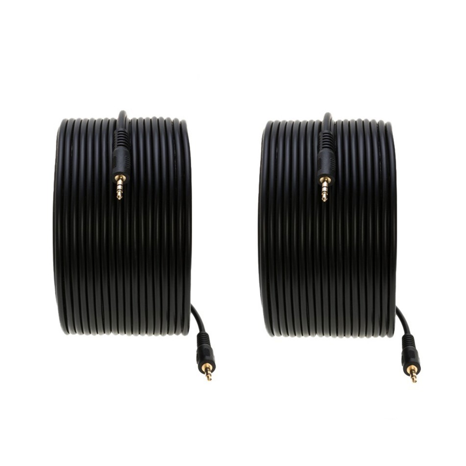 2-Pack -50ft 3.5mm AUX Audio Cable Male/Male Stereo Cord for Car, Phone, Speaker