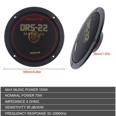 2X 6.5 Inch Coaxial Auto Speakers, 150W Full Frequency HiFi Stereo Speakers