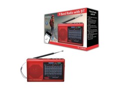 Portable AM FM Radio Bluetooth USB Micro SD Card Rechargeable Camping Outdoor